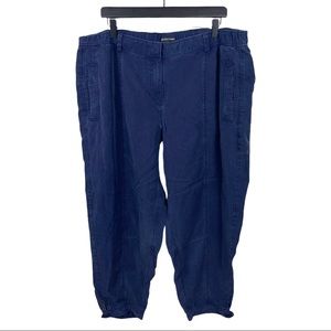 🌿 Eileen Fisher Women Pants Tencel Cropped Navy Blue Size XL Athleisure